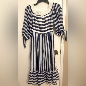 Stripe off shoulder summer dress